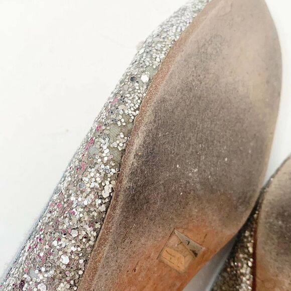 Summit By White Mountain Women's silver Glitter Ballet flat shoe bow ITALY 40 - Picture 6 of 6